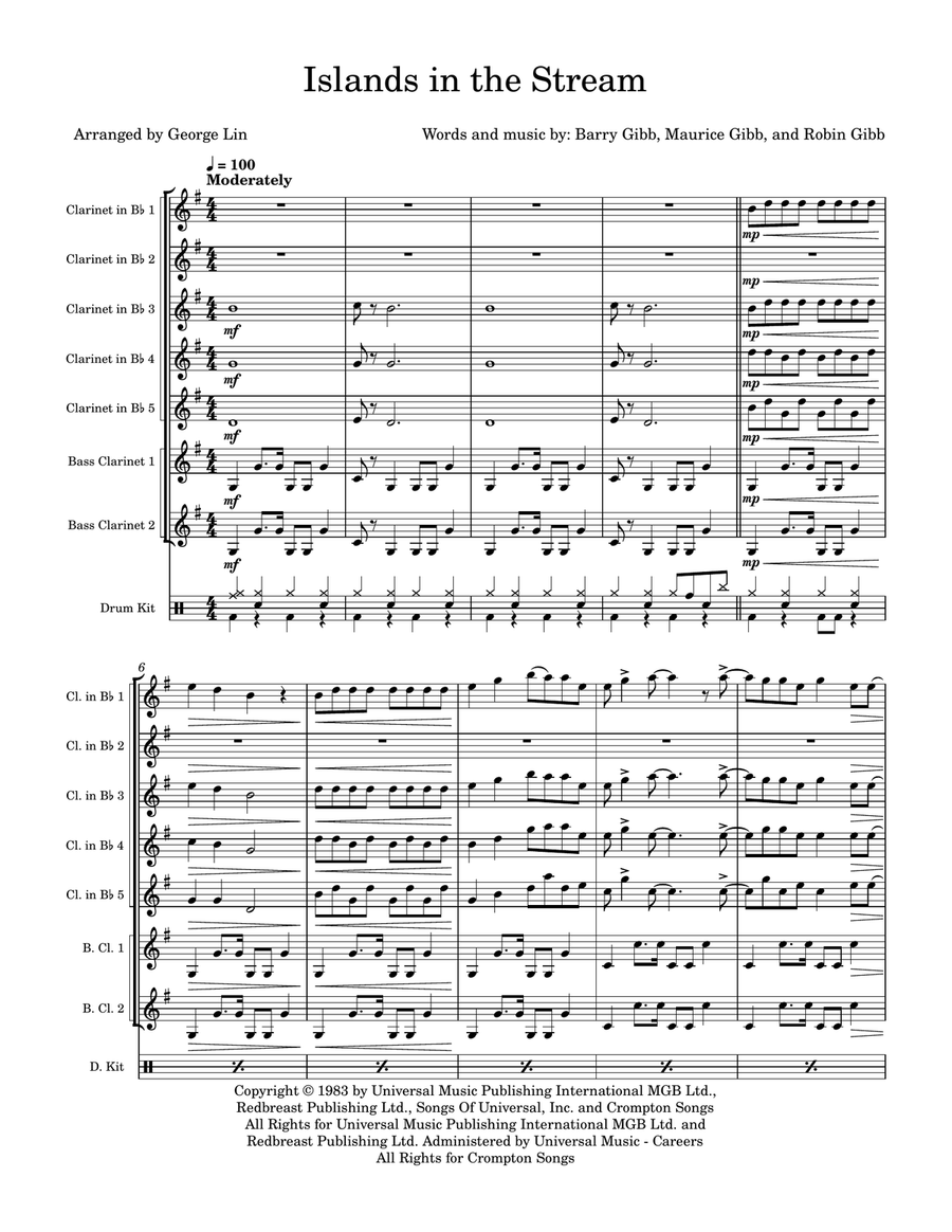 Islands In The Stream Islands In The Stream Woodwind Ensemble scores gallery preview page 1