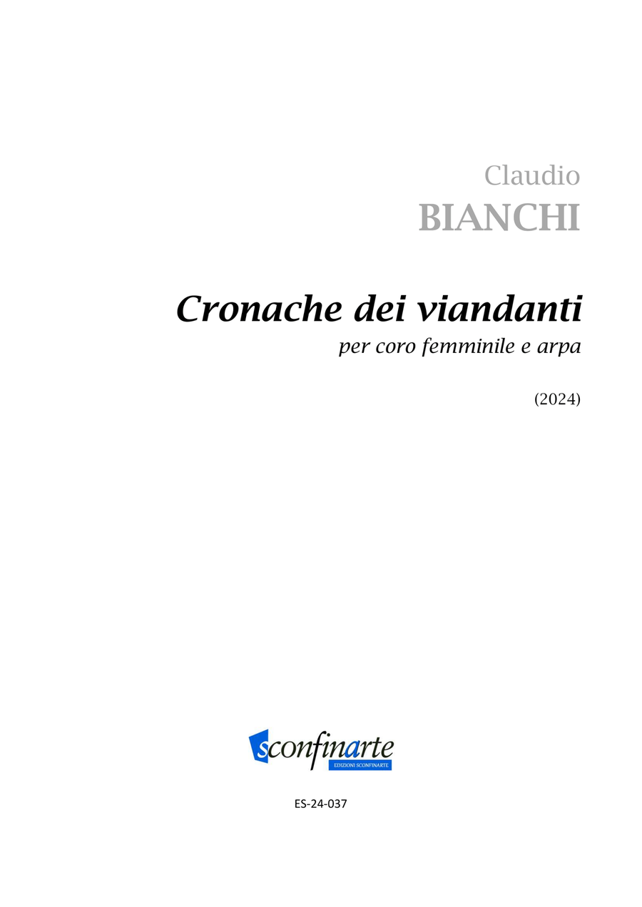 Claudio Bianchi: Cronache dei viandanti (ES-24-037) SSA scores gallery preview page 1