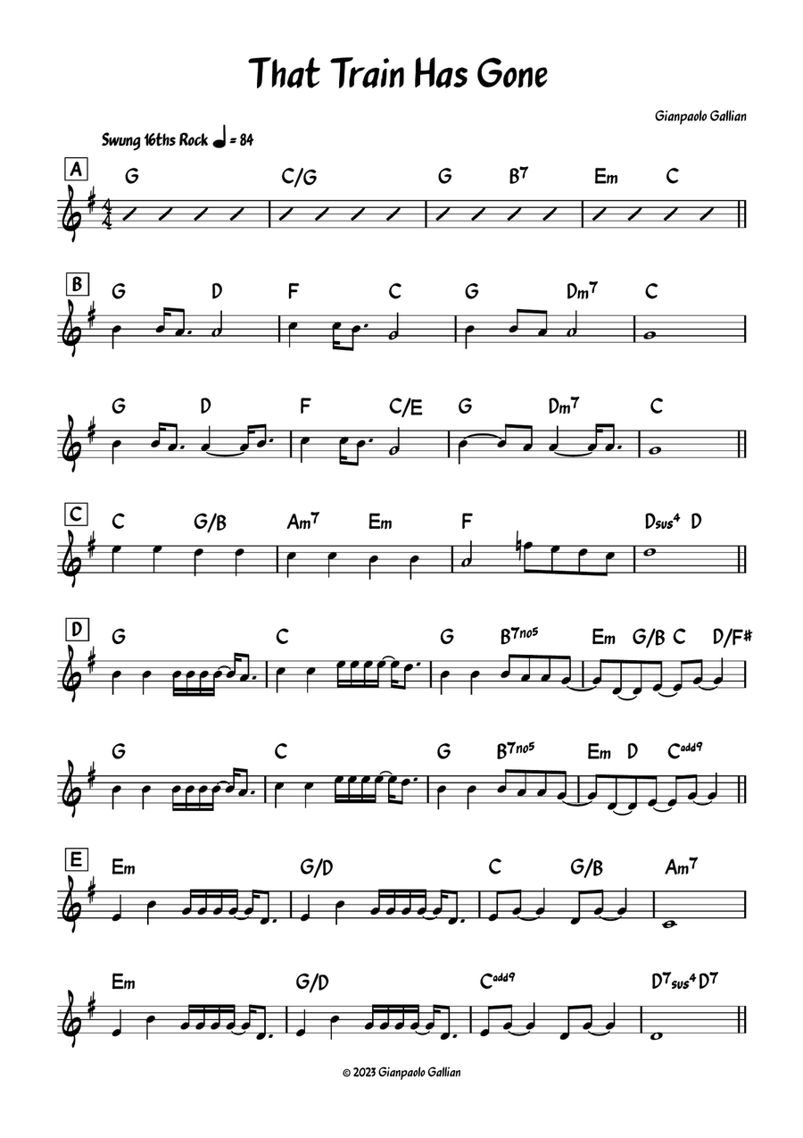 That Train Has Gone That Train Has Gone Piano scores gallery preview page 1