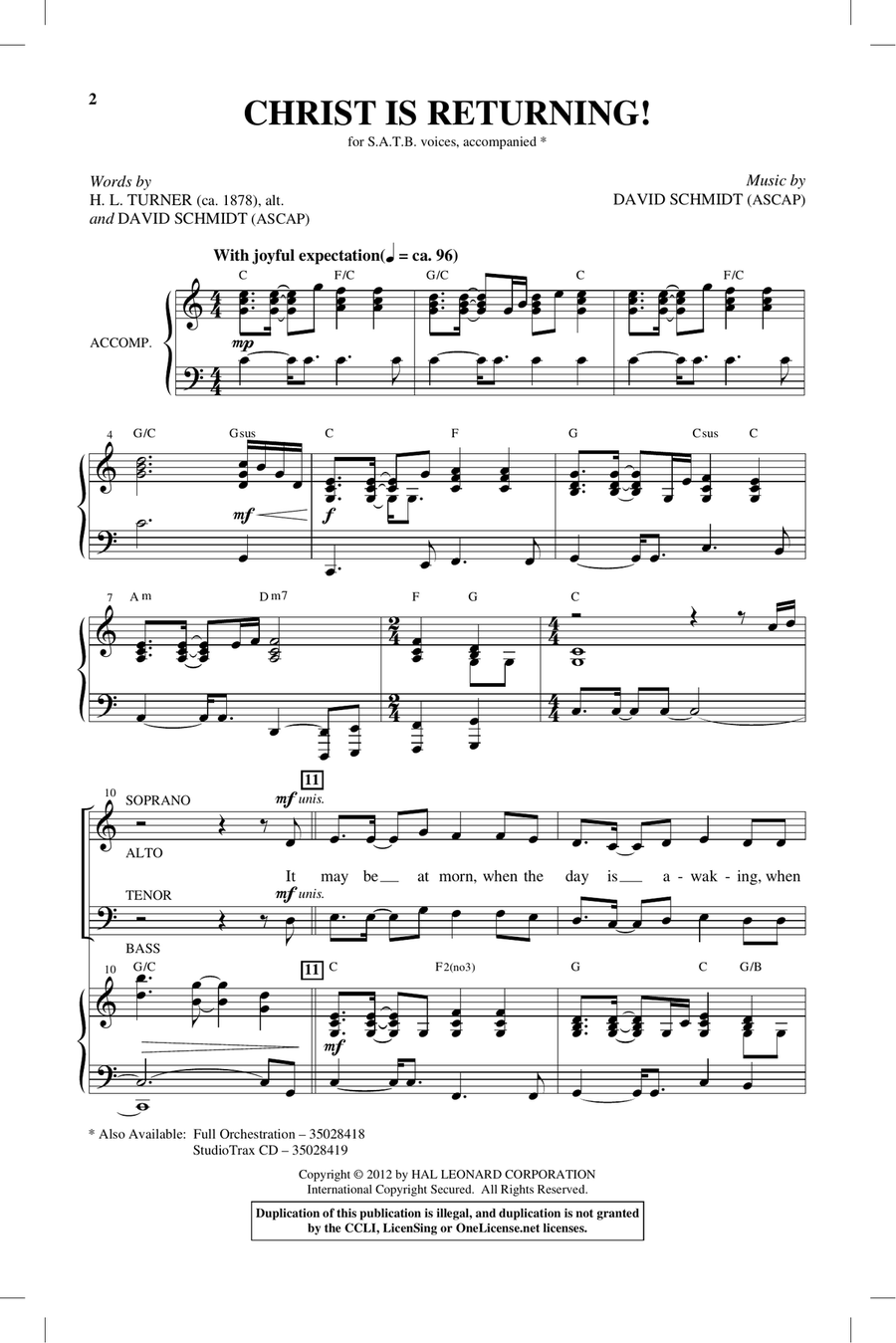Christ Is Returning Christ Is Returning 4-Part scores gallery preview page 1