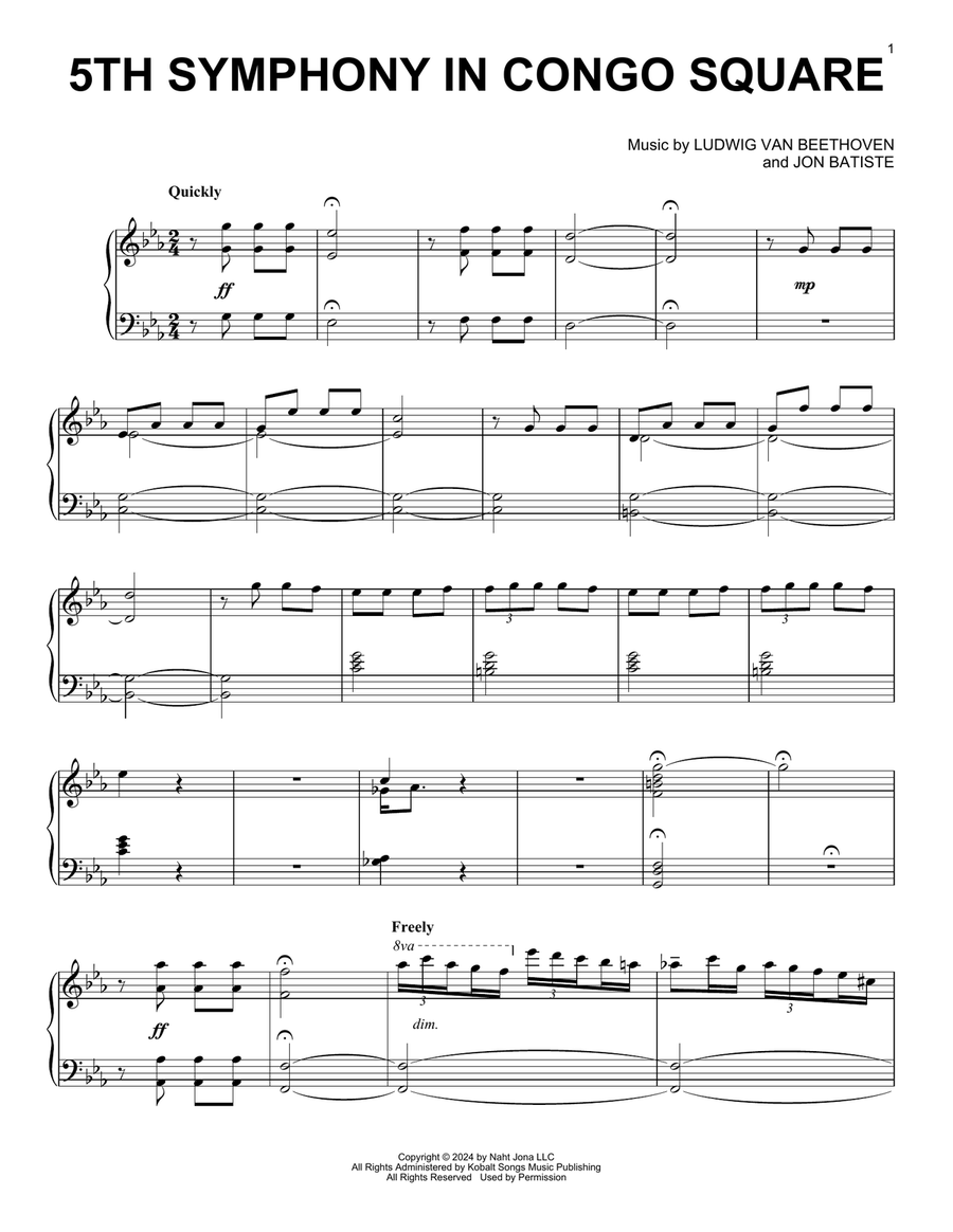 5th Symphony In Congo Square Piano Solo scores gallery preview page 1