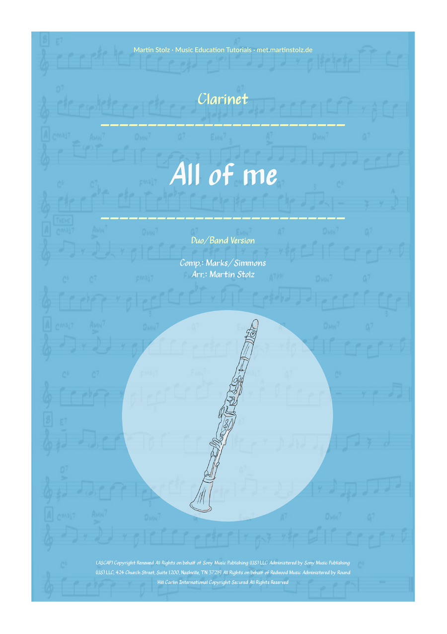 All Of Me All Of Me B-Flat Clarinet scores gallery preview page 1