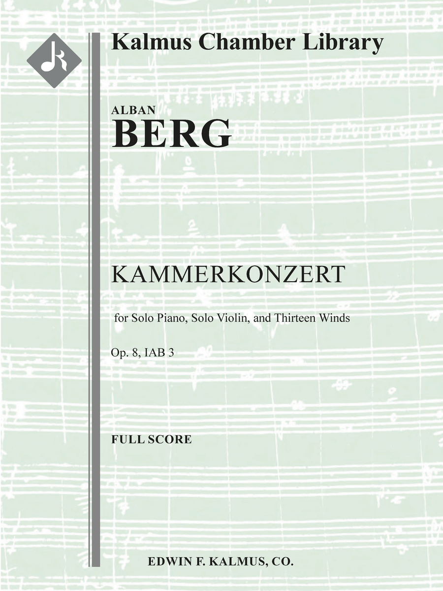 Kammerkonzert, Op. 8/ IAB 3 (Chamber Concerto) for Solo Piano, Solo Violin, and Thirteen Winds Small Ensemble scores gallery preview page 1