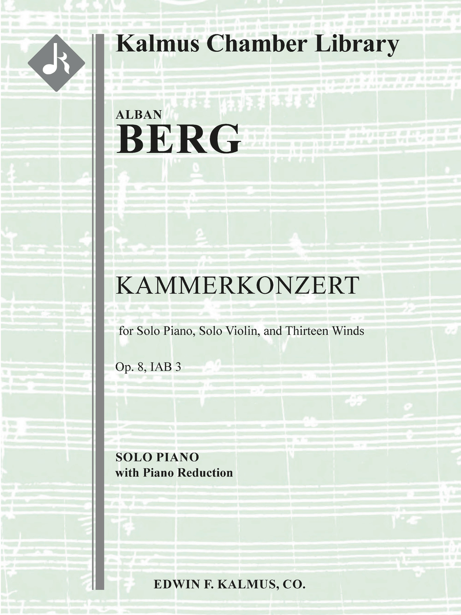 Kammerkonzert, Op. 8/ IAB 3 (Chamber Concerto) for Solo Piano, Solo Violin, and Thirteen Winds Small Ensemble scores gallery preview page 1