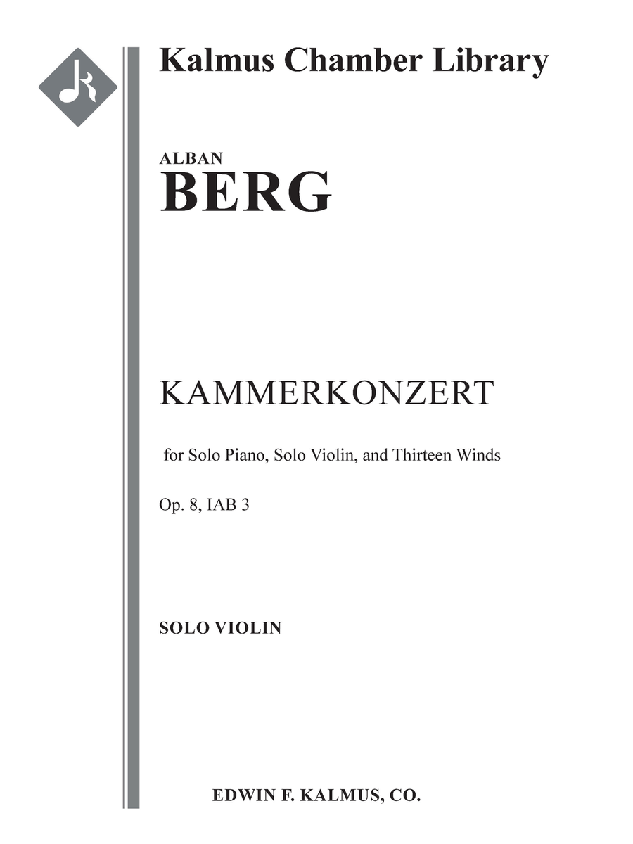 Kammerkonzert, Op. 8/ IAB 3 (Chamber Concerto) for Solo Piano, Solo Violin, and Thirteen Winds Small Ensemble scores gallery preview page 1