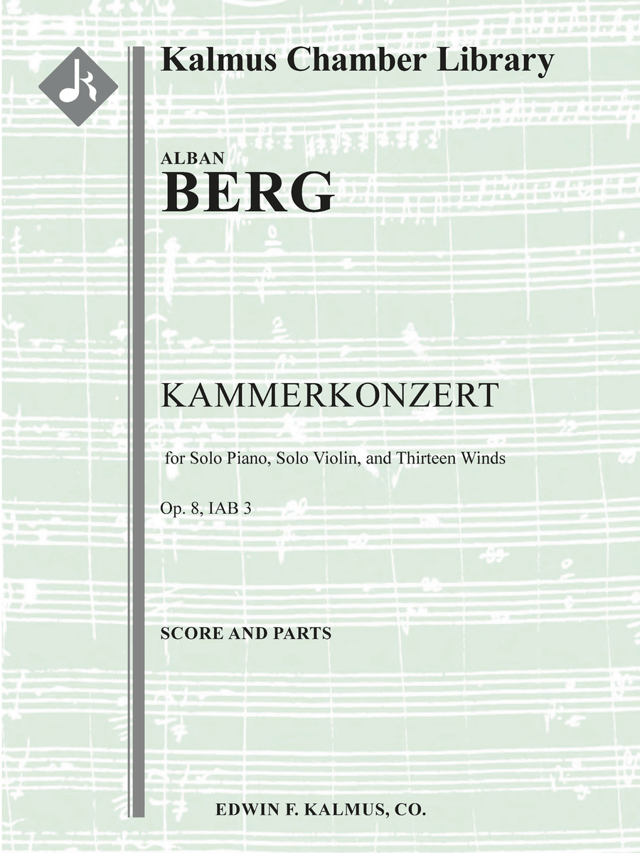Kammerkonzert, Op. 8/ IAB 3 (Chamber Concerto) for Solo Piano, Solo Violin, and Thirteen Winds Small Ensemble scores gallery preview page 1