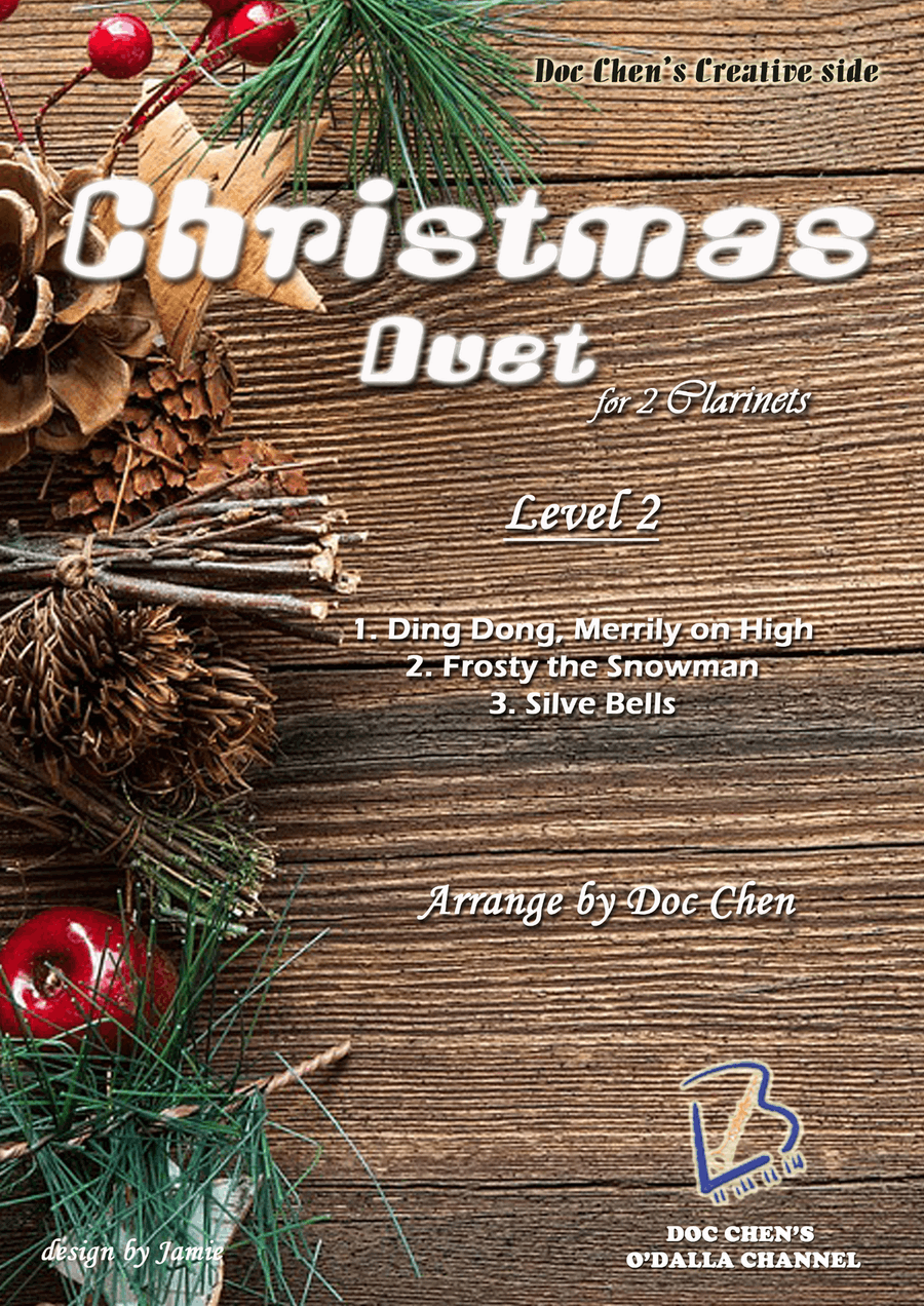 Christmas Duets for 2 Clarinets, Level 2 Clarinet Duet scores gallery preview page 1