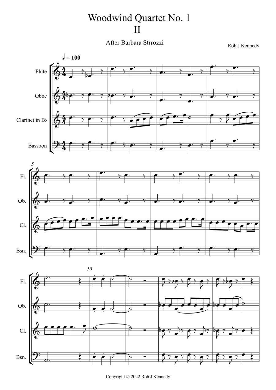 Woodwind Quartet No. 1 -2 - Score Only Woodwind Quartet scores gallery preview page 1