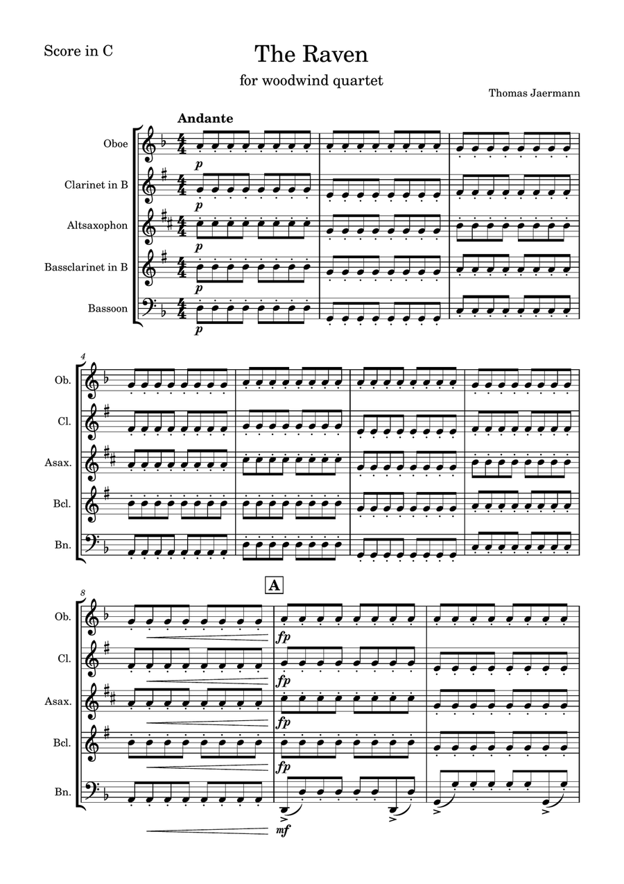 The Raven for Woodwind Quintet (after a poem by E. A. Poe) Woodwind Quintet scores gallery preview page 1