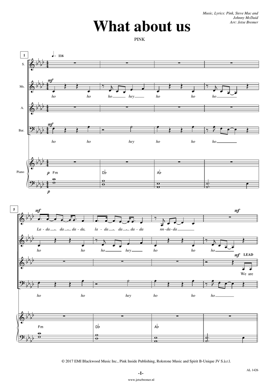What About Us What About Us Choir scores gallery preview page 1