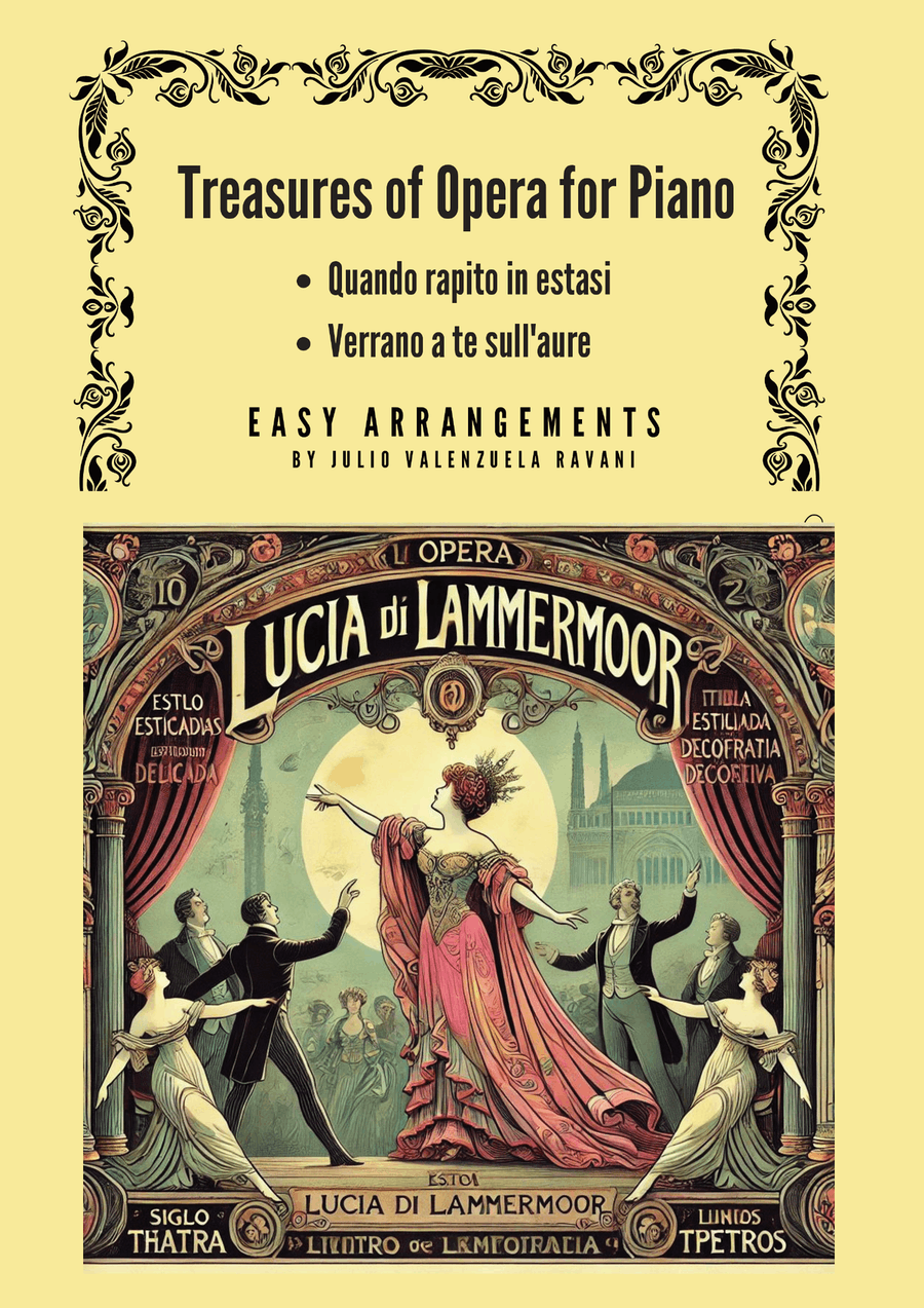 Solo piano arrangements from opera Lucia di Lammermoor Easy Piano scores gallery preview page 1
