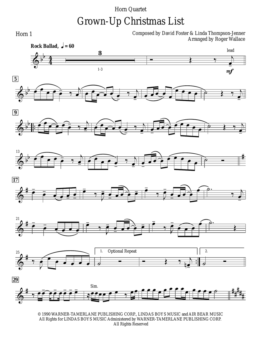 Grown-Up Christmas List Grown-Up Christmas List Brass Quartet scores gallery preview page 6