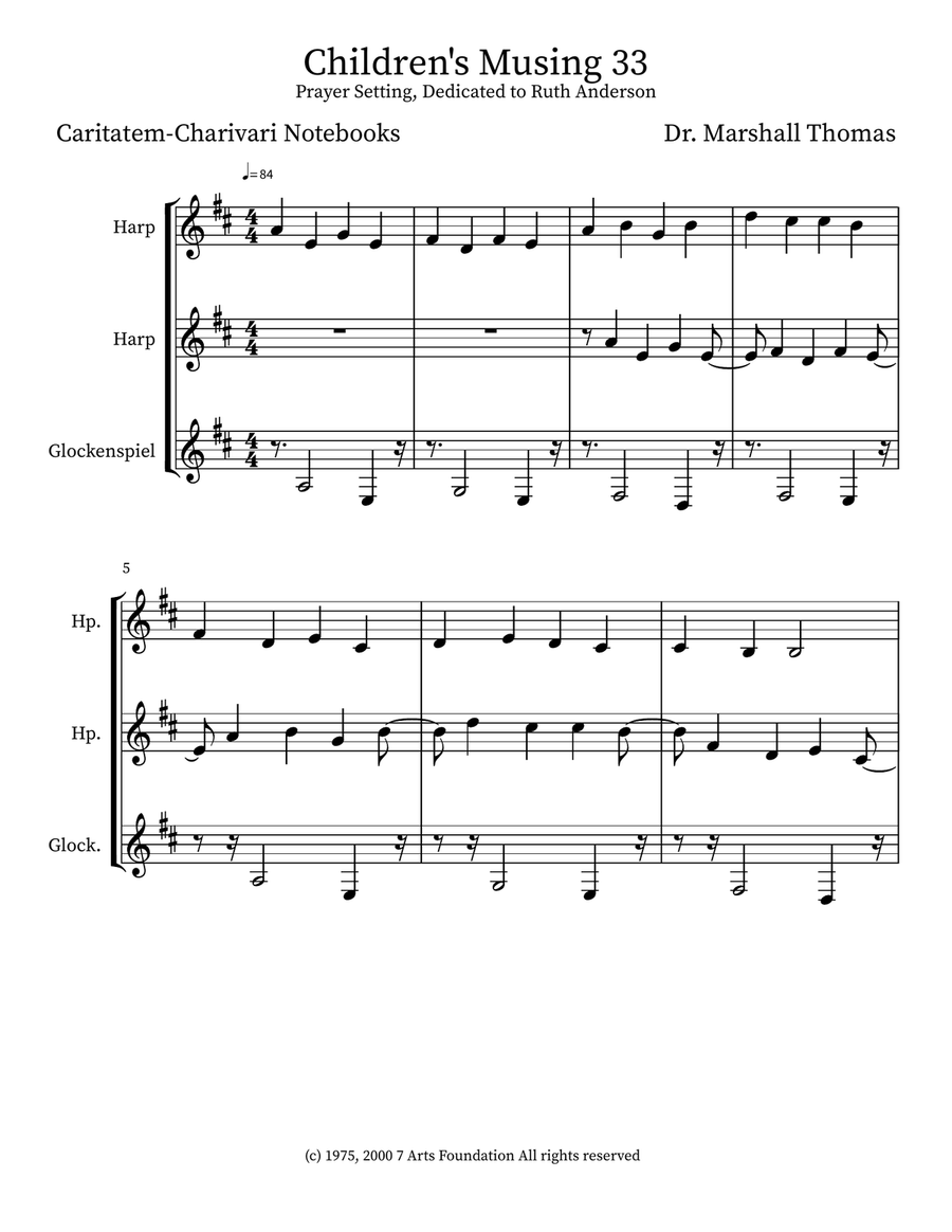 Children's Musing 33 Children's Musing 33 Small Ensemble scores gallery preview page 1