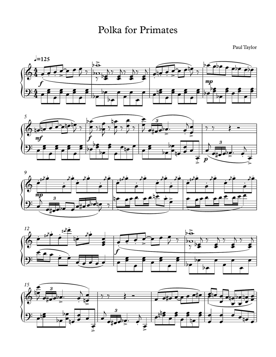 Polka for Primates Polka for Primates Piano Solo scores gallery preview page 1