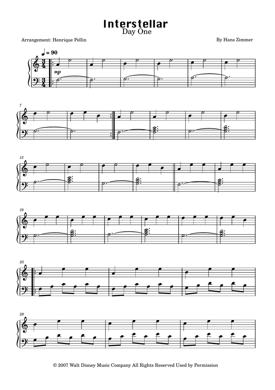 One Day Easy Piano scores gallery preview page 1
