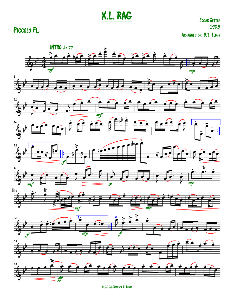 X.L. Rag (XL Rag) X.L. Rag (XL Rag) Woodwind Ensemble scores gallery preview page 1