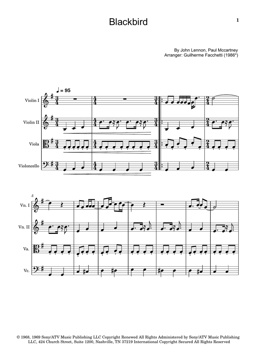 Blackbird String Quartet scores gallery preview page 1