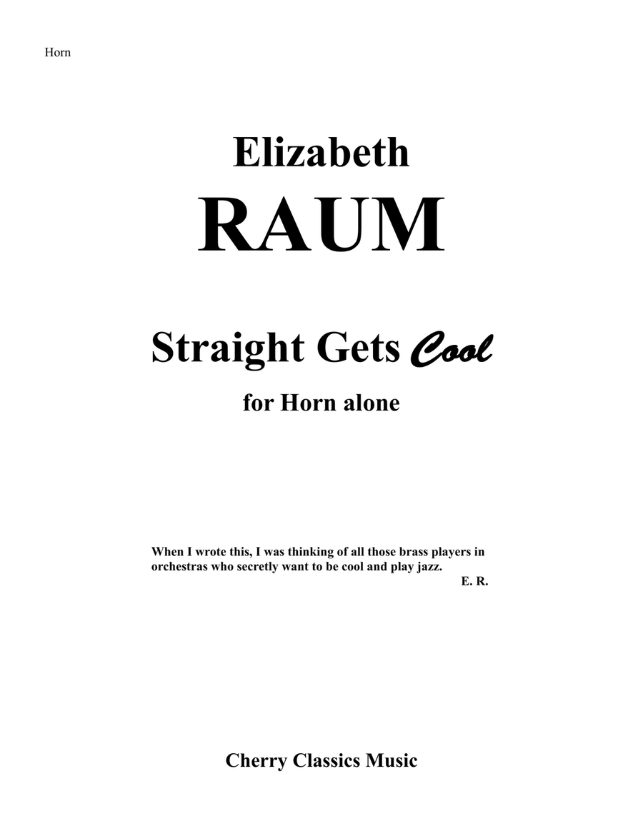 Straight Gets Cool for Horn alone Horn Solo scores gallery preview page 1
