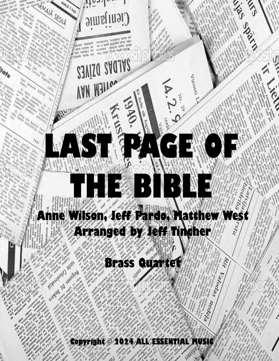 Last Page Of The Bible Last Page Of The Bible Brass Quartet scores gallery preview page 1