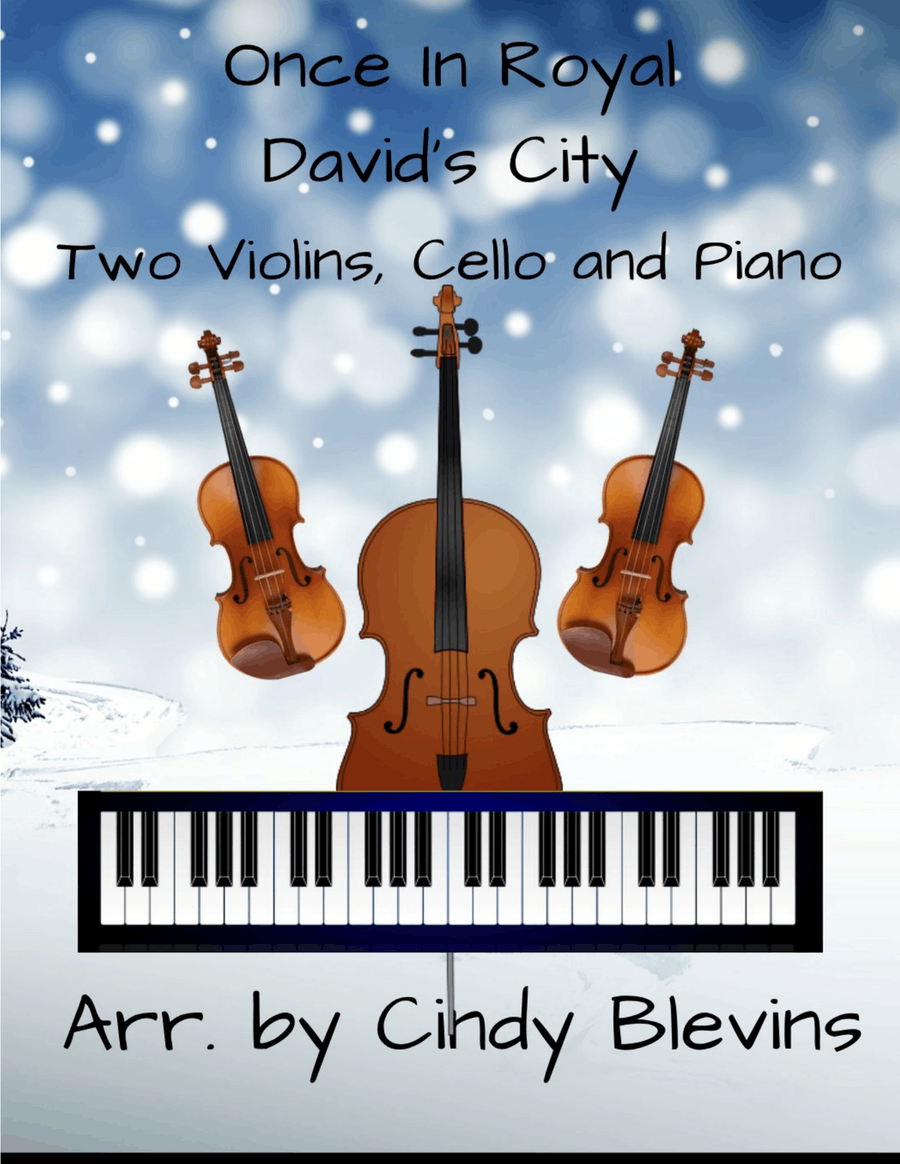 Once In Royal David's City, for Two Violins, Cello and Piano Piano Quartet scores gallery preview page 1