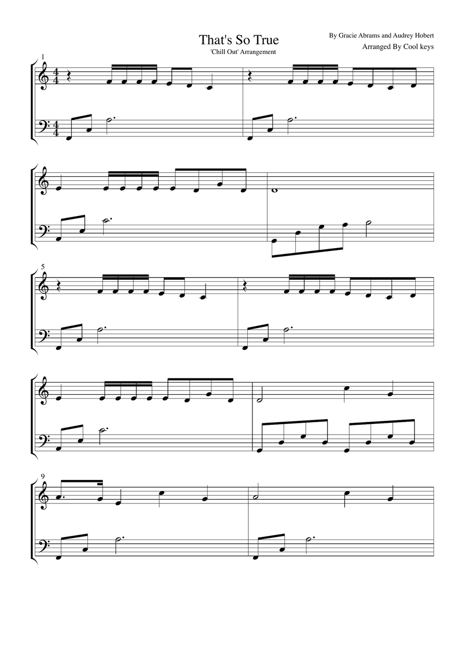 That's So True Easy Piano scores gallery preview page 1