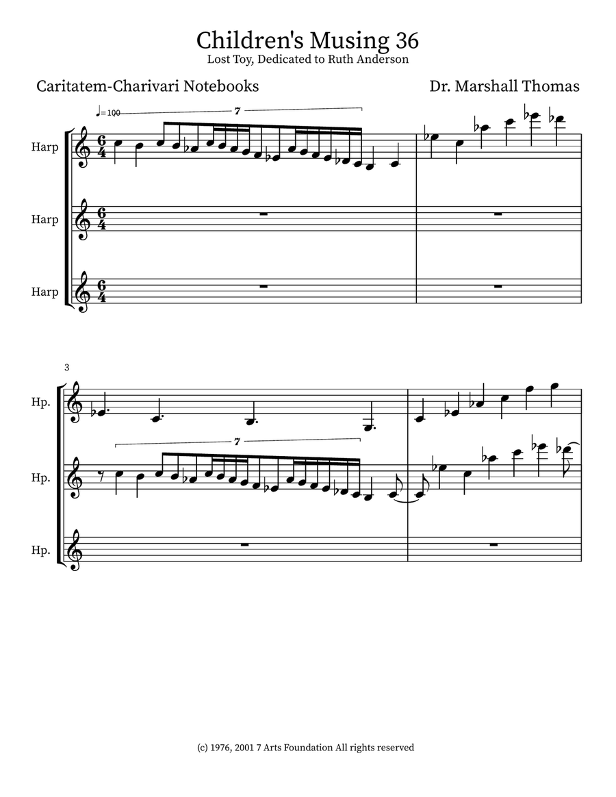 Children's Musing 36 Children's Musing 36 Small Ensemble scores gallery preview page 1