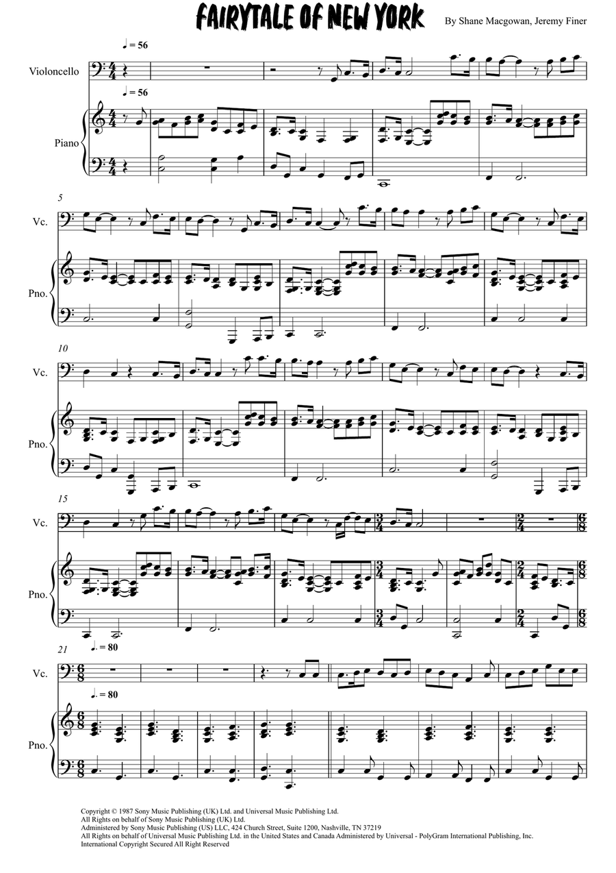 Fairytale Of New York Fairytale Of New York Piano scores gallery preview page 1