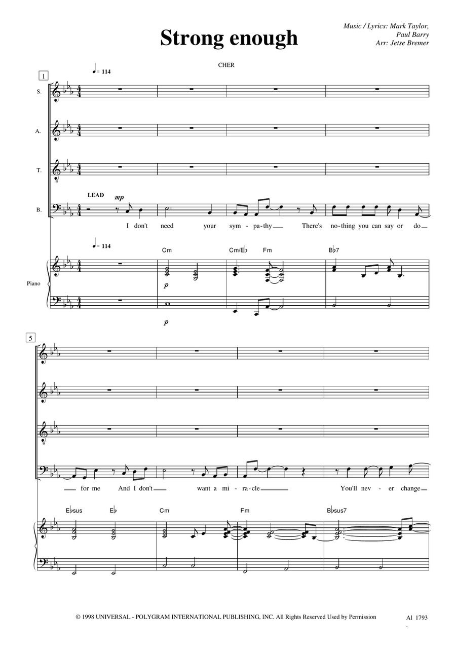 Strong Enough Strong Enough 4-Part scores gallery preview page 1