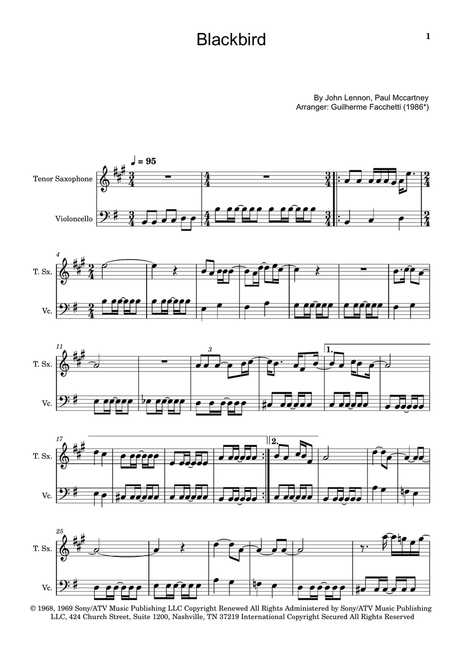 Blackbird Chamber Music scores gallery preview page 1