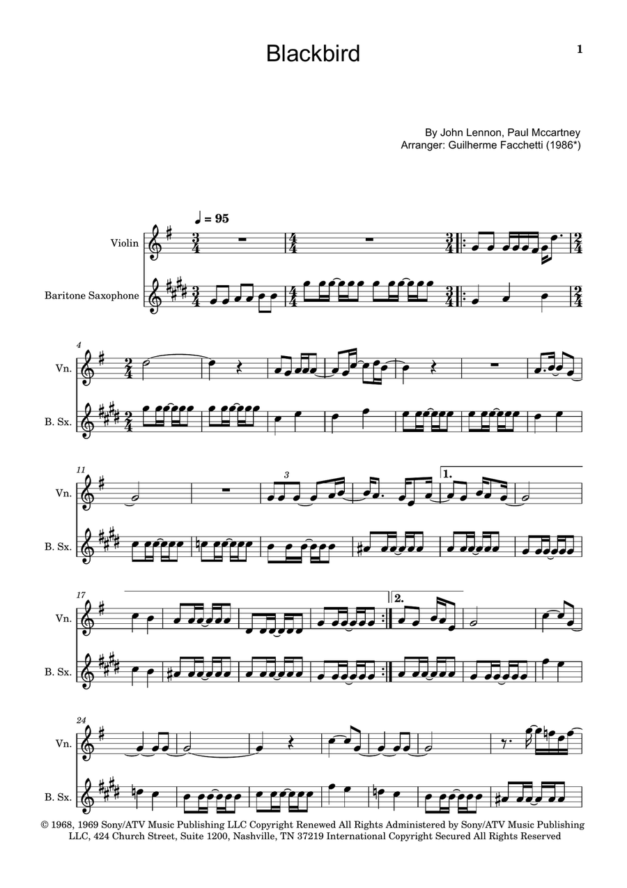 Blackbird Chamber Music scores gallery preview page 1