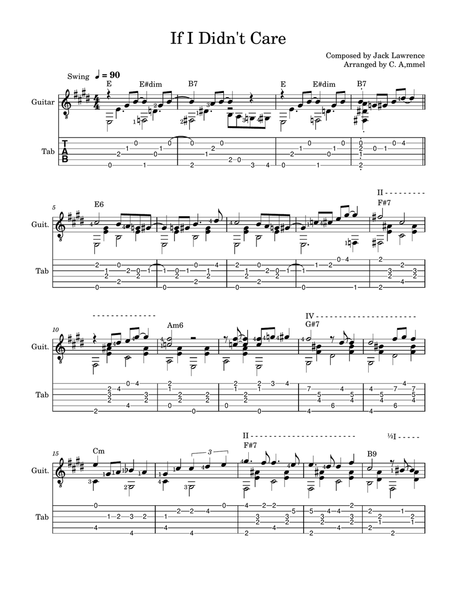 If I Didn't Care If I Didn't Care Acoustic Guitar scores gallery preview page 1