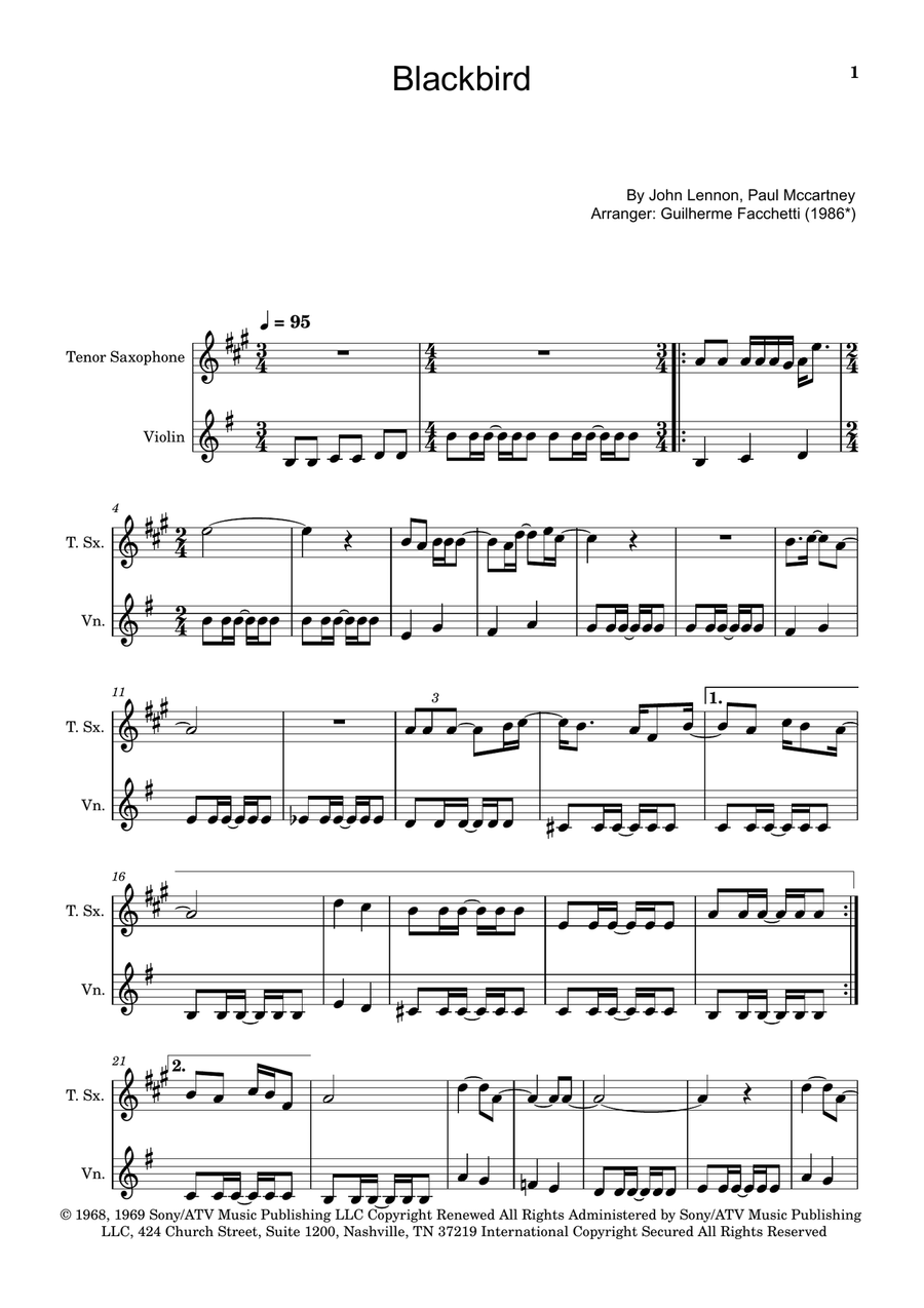 Blackbird Chamber Music scores gallery preview page 1