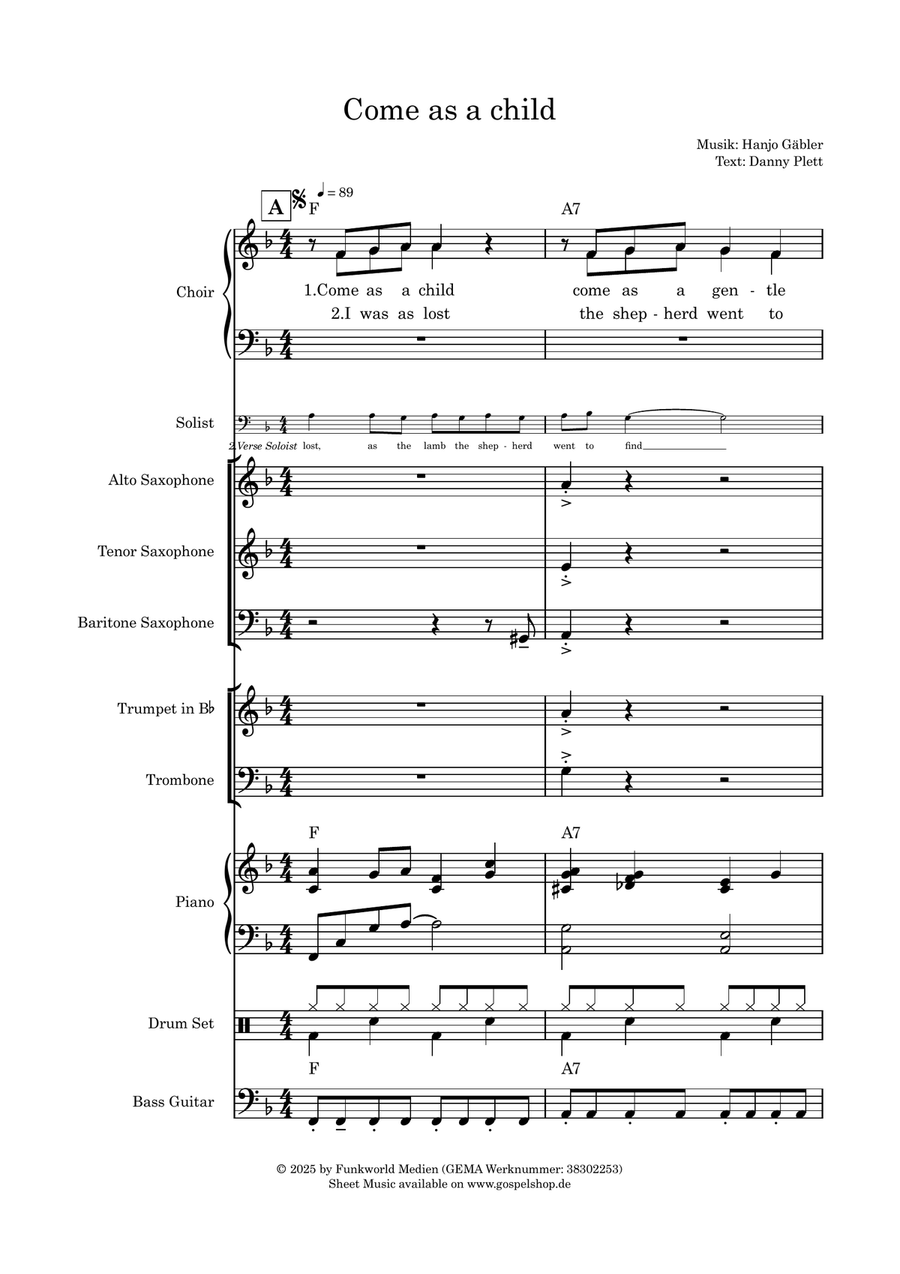 Come as a child Come as a child Concert Band scores gallery preview page 1