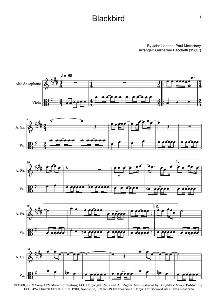 Blackbird Chamber Music scores gallery preview page 1