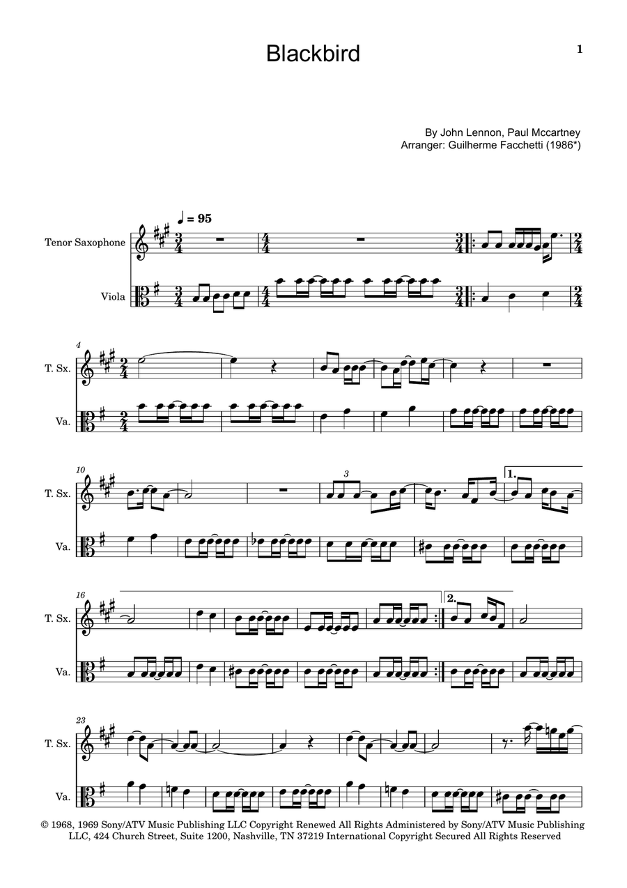 Blackbird Chamber Music scores gallery preview page 1