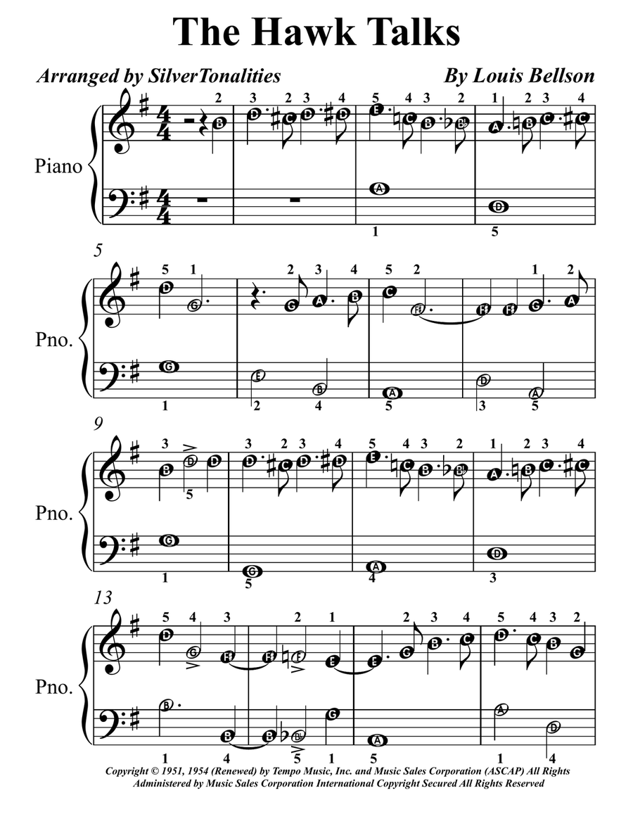 The Hawk Talks The Hawk Talks Piano Method scores gallery preview page 1