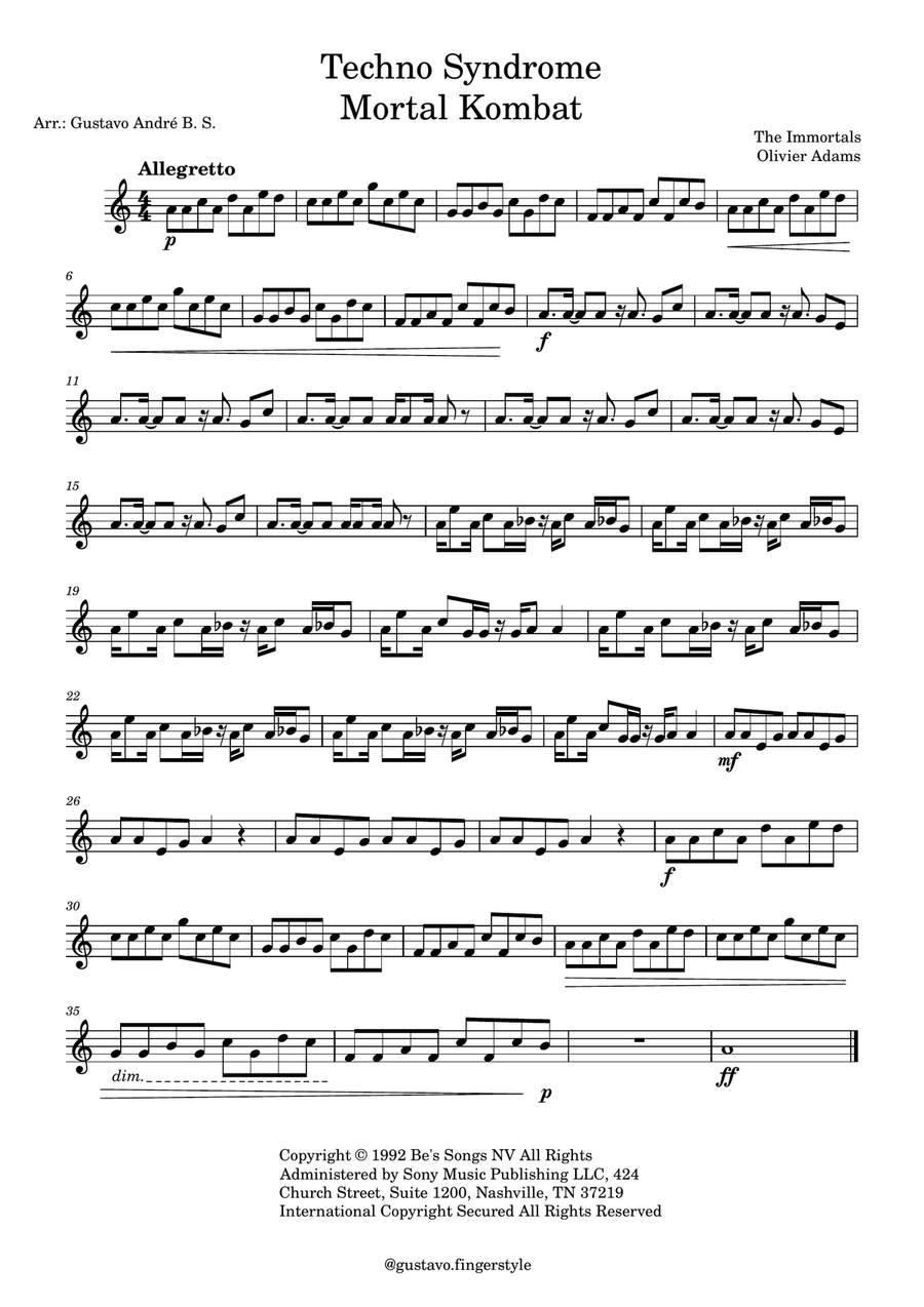 Techno Syndrome Techno Syndrome Flute Solo scores gallery preview page 1