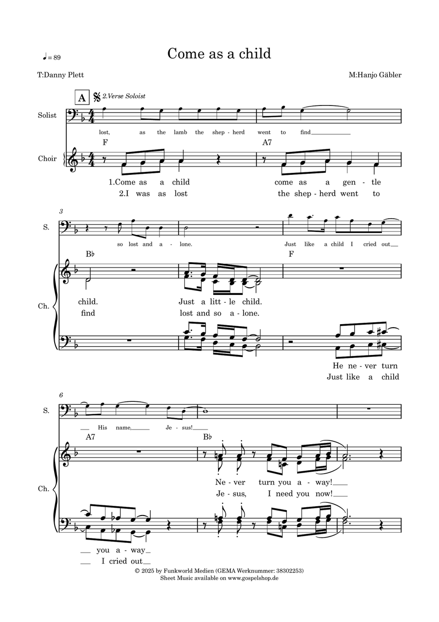 Come as a child Come as a child 4-Part scores gallery preview page 1