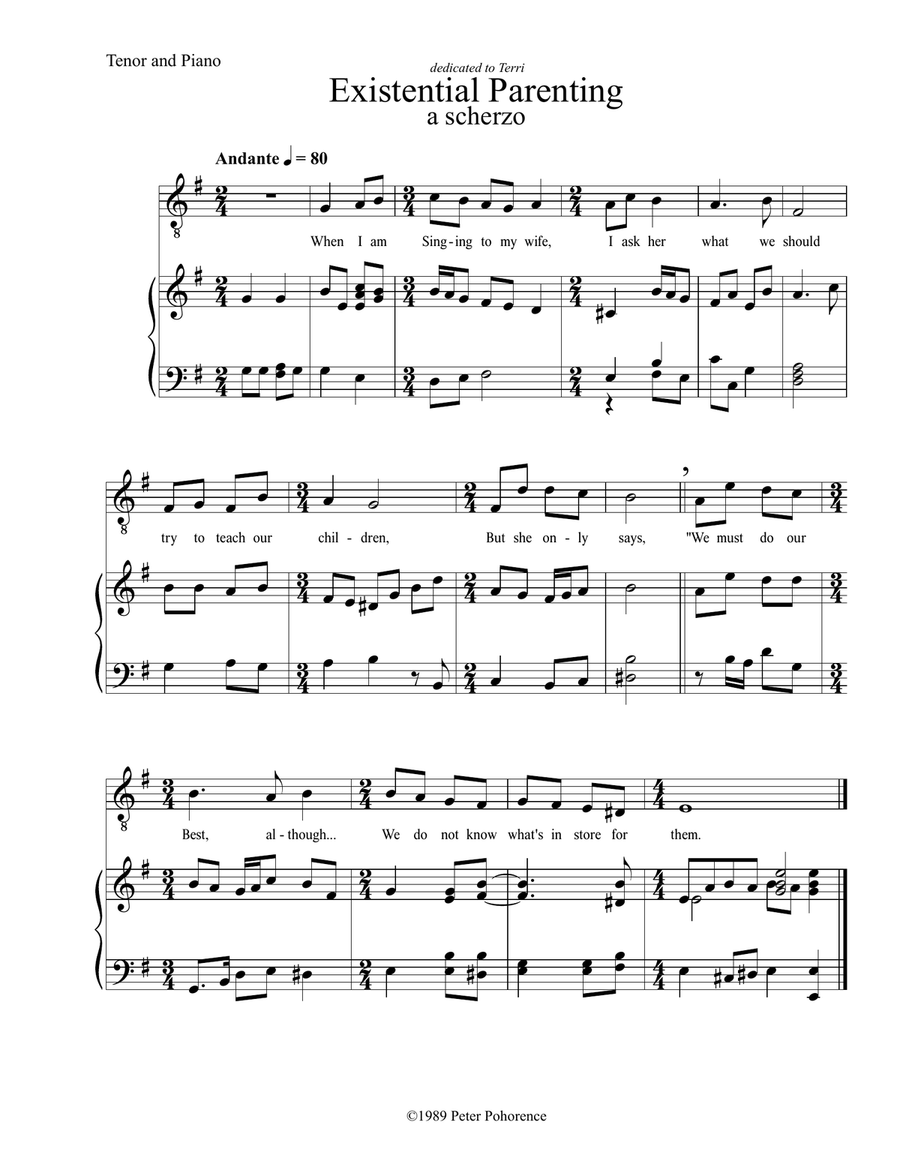 Existential Parenting Existential Parenting Chamber Music scores gallery preview page 1