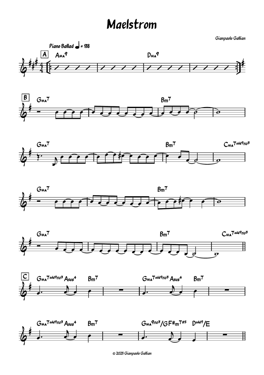 Maelstrom Maelstrom Piano scores gallery preview page 1