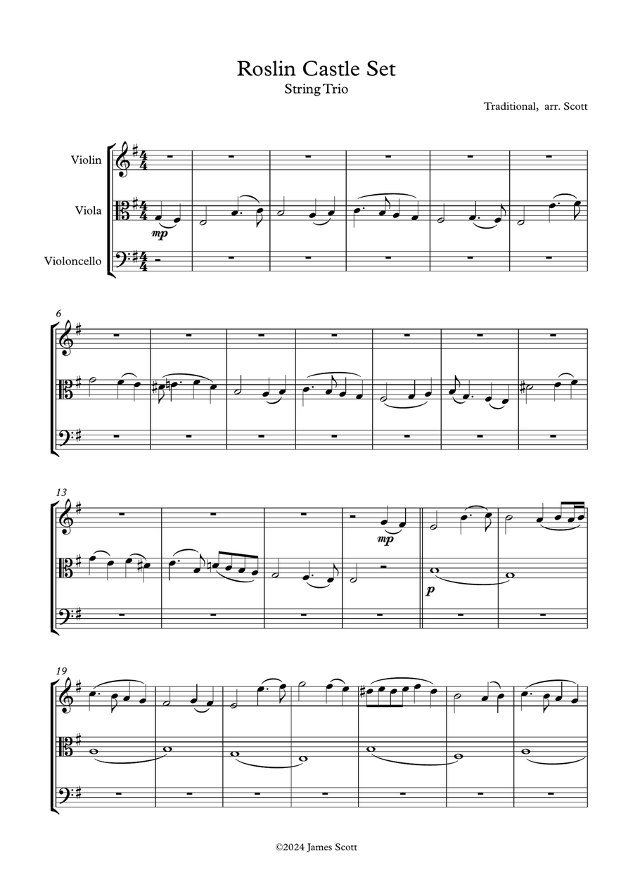 Roslin Castle Roslin Castle String Trio scores gallery preview page 1