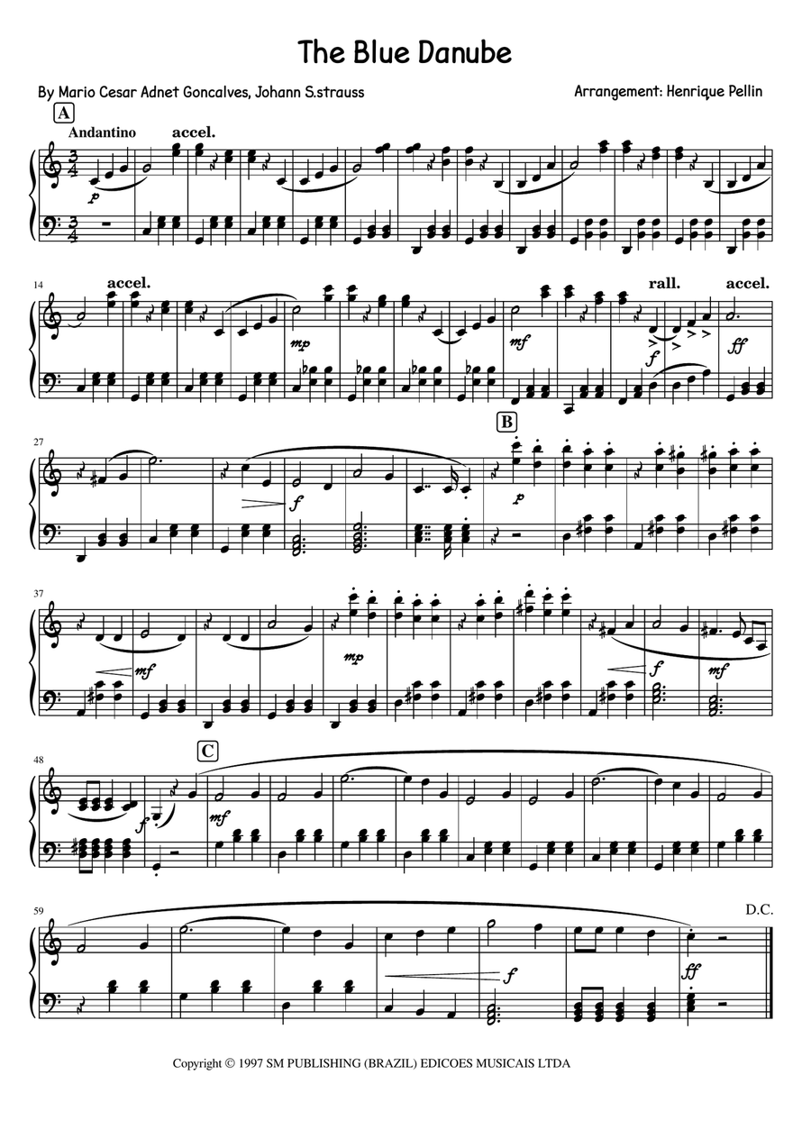 Danubio Azul Sertanejo Danubio Azul Sertanejo Easy Piano scores gallery preview page 1