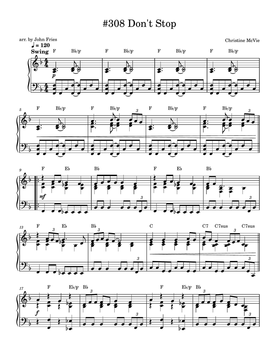 Don't Stop Piano Solo scores gallery preview page 1