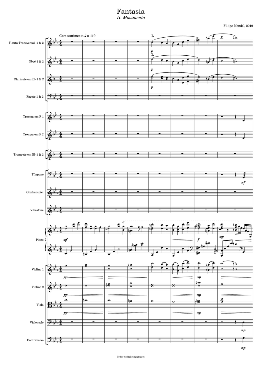 Fantasy for piano and orchestra, 2nd movement Chamber Orchestra scores gallery preview page 1