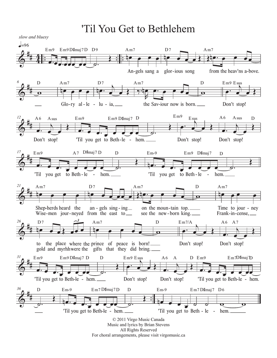 'Til You Get To Bethlehem Piano, Vocal scores gallery preview page 1