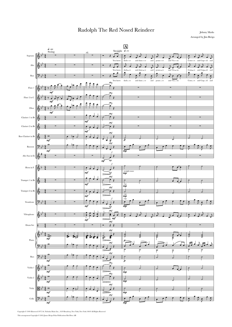 Rudolph The Red-Nosed Reindeer Chamber Music scores gallery preview page 1