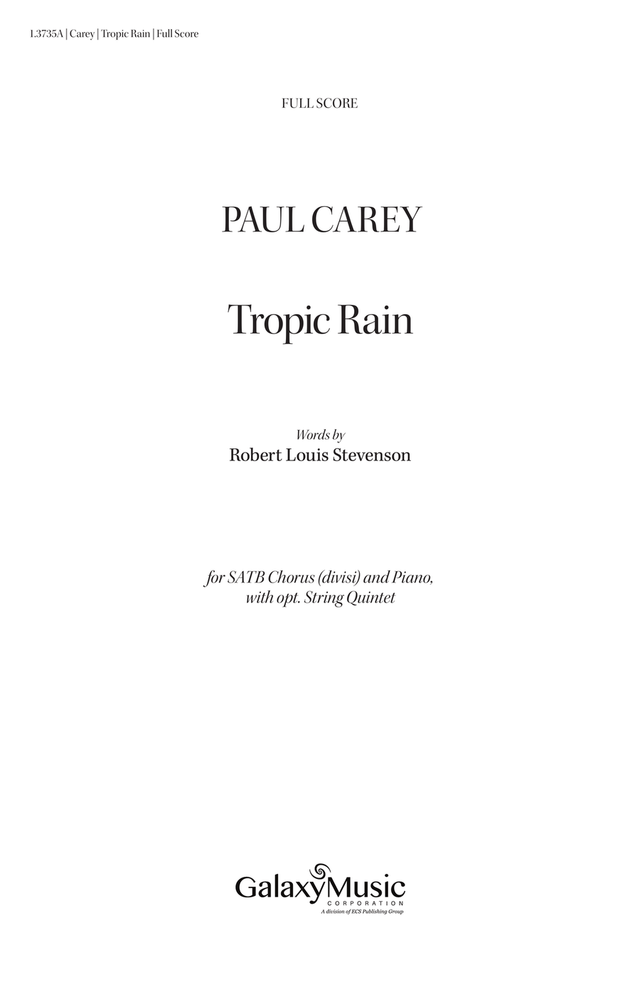 Tropic Rain Tropic Rain Choir scores gallery preview page 1