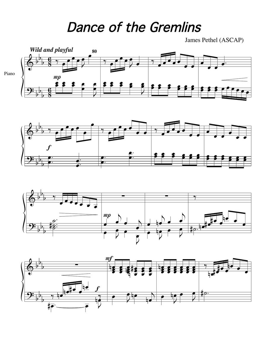 Dance of the Gremlins Dance of the Gremlins Piano Solo scores gallery preview page 1