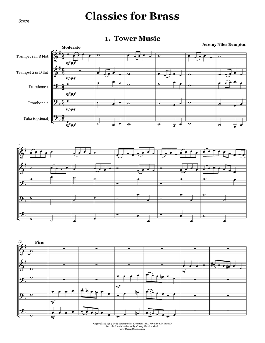 Classics for 4-part Brass Ensemble 4-Part scores gallery preview page 1