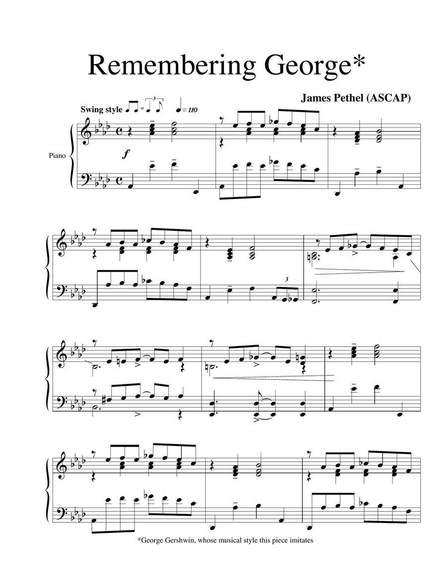 Remembering George Remembering George Piano Solo scores gallery preview page 1